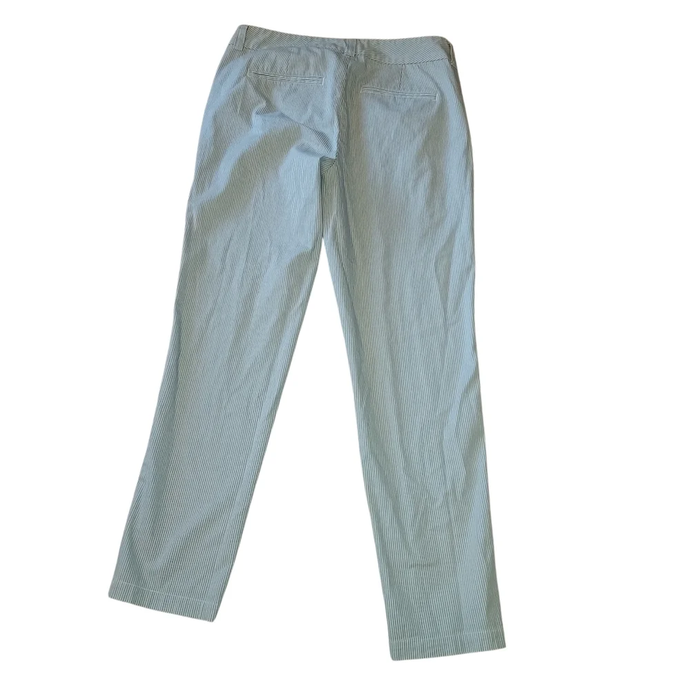 Maison Jules Seersucker Lou Lou Striped Pants Grey Combo Women's 8 Coastal Beach